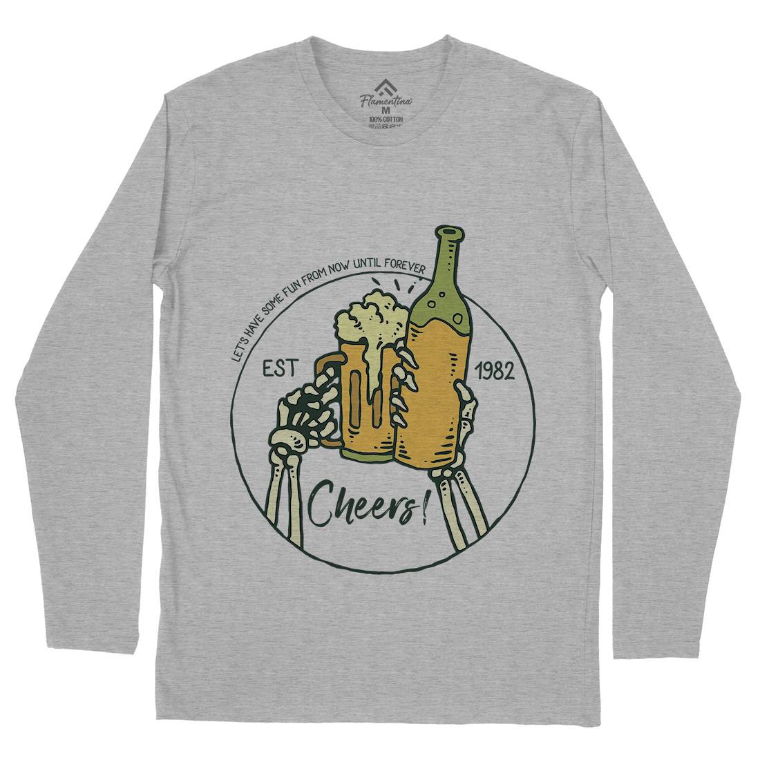 Cheers Mens Long Sleeve T-Shirt Drinks C715