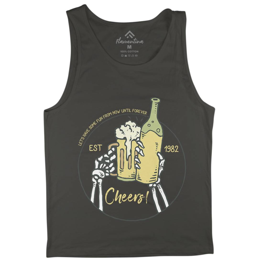 Cheers Mens Tank Top Vest Drinks C715