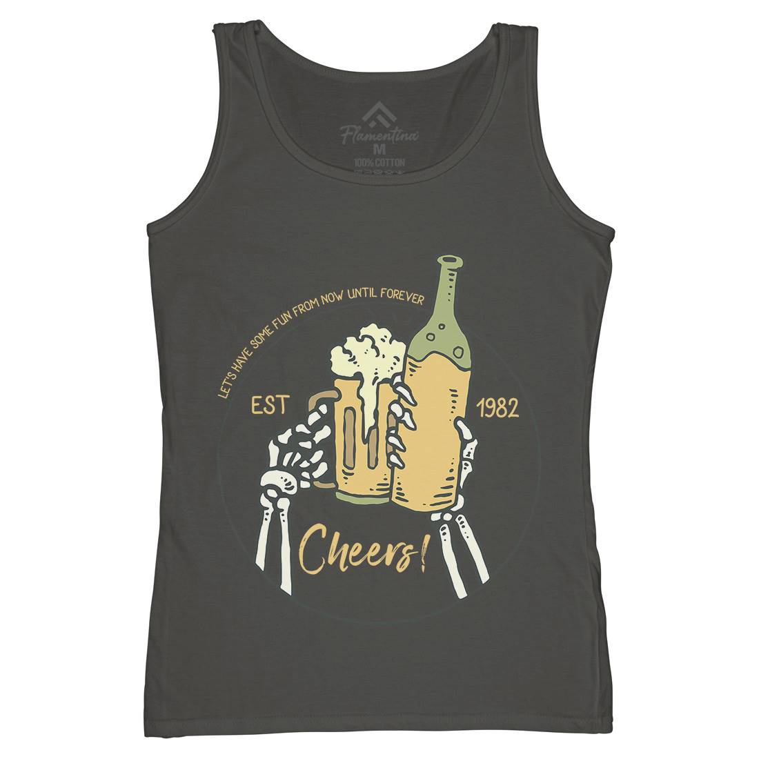 Cheers Womens Organic Tank Top Vest Drinks C715