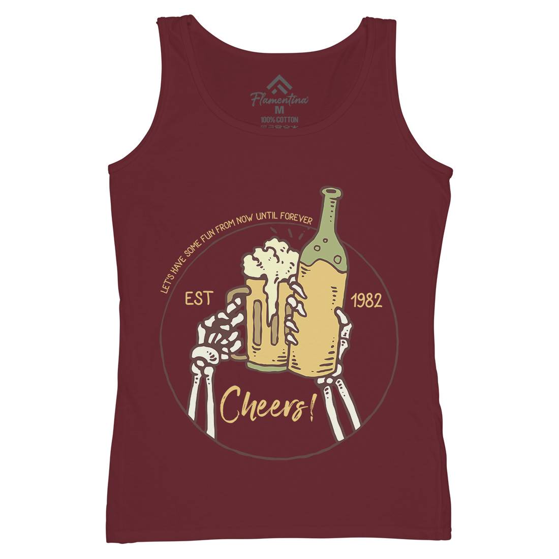 Cheers Womens Organic Tank Top Vest Drinks C715