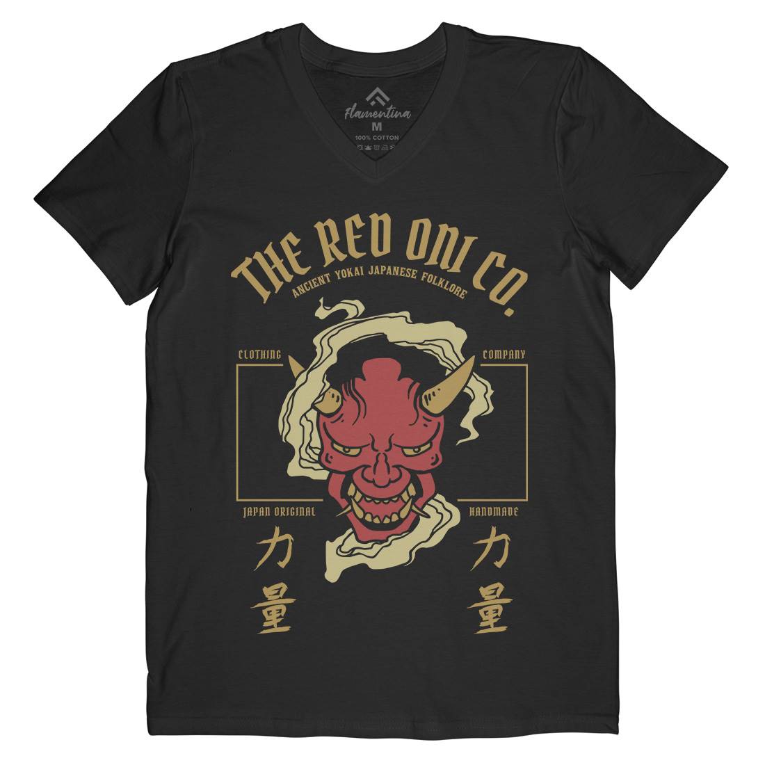 Demon Mens V-Neck T-Shirt Asian C720