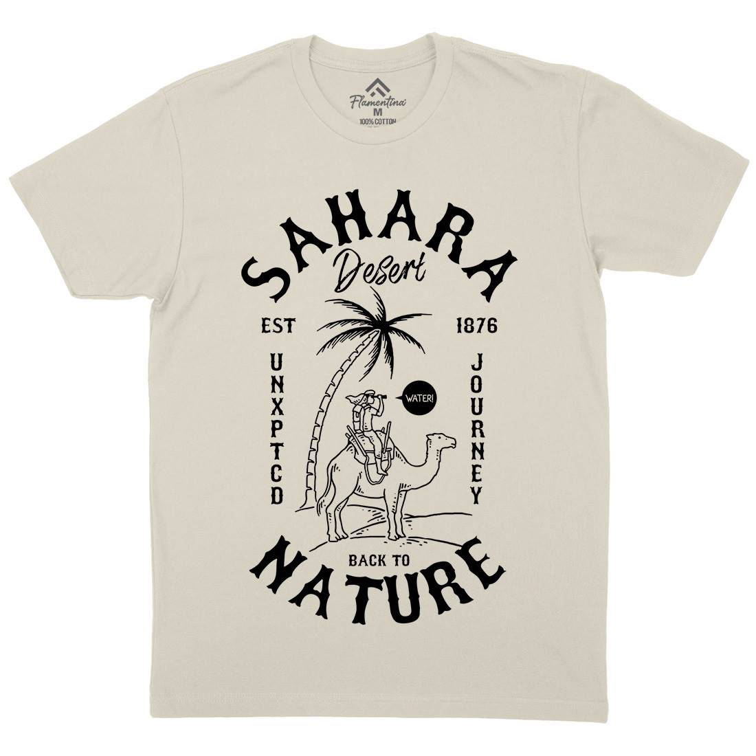 Desert Mens Organic Crew Neck T-Shirt Nature C722