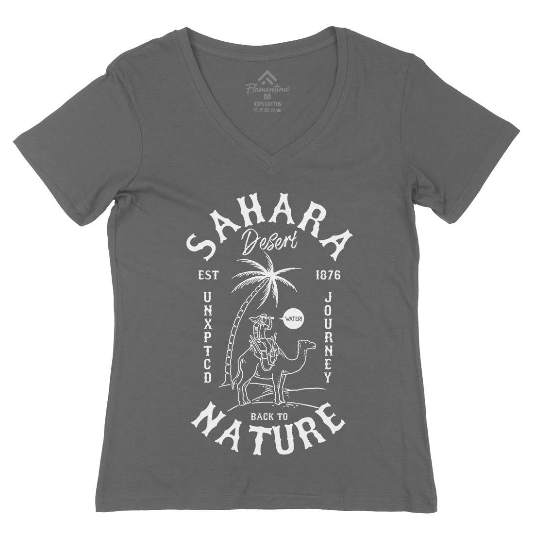 Desert Womens Organic V-Neck T-Shirt Nature C722