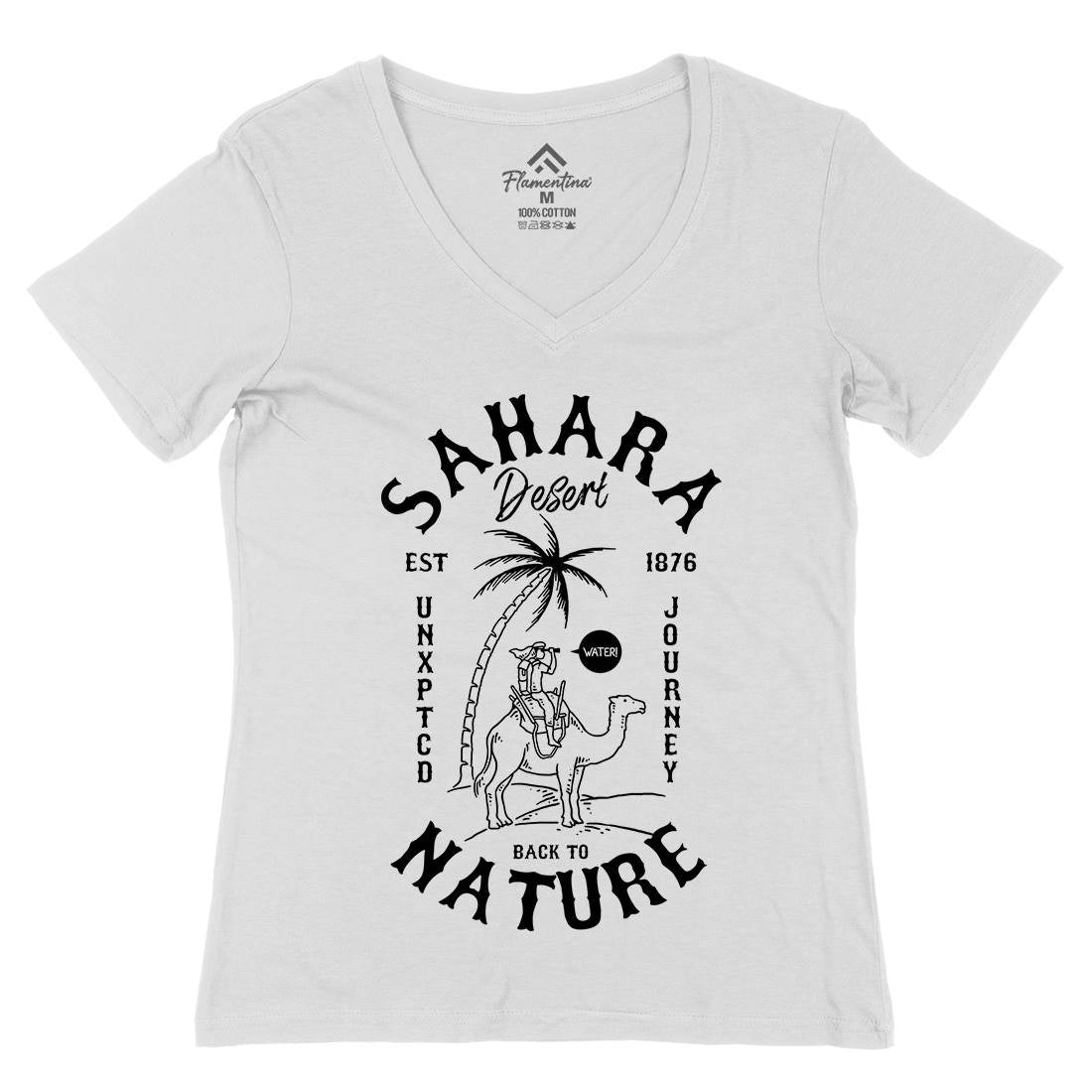 Desert Womens Organic V-Neck T-Shirt Nature C722