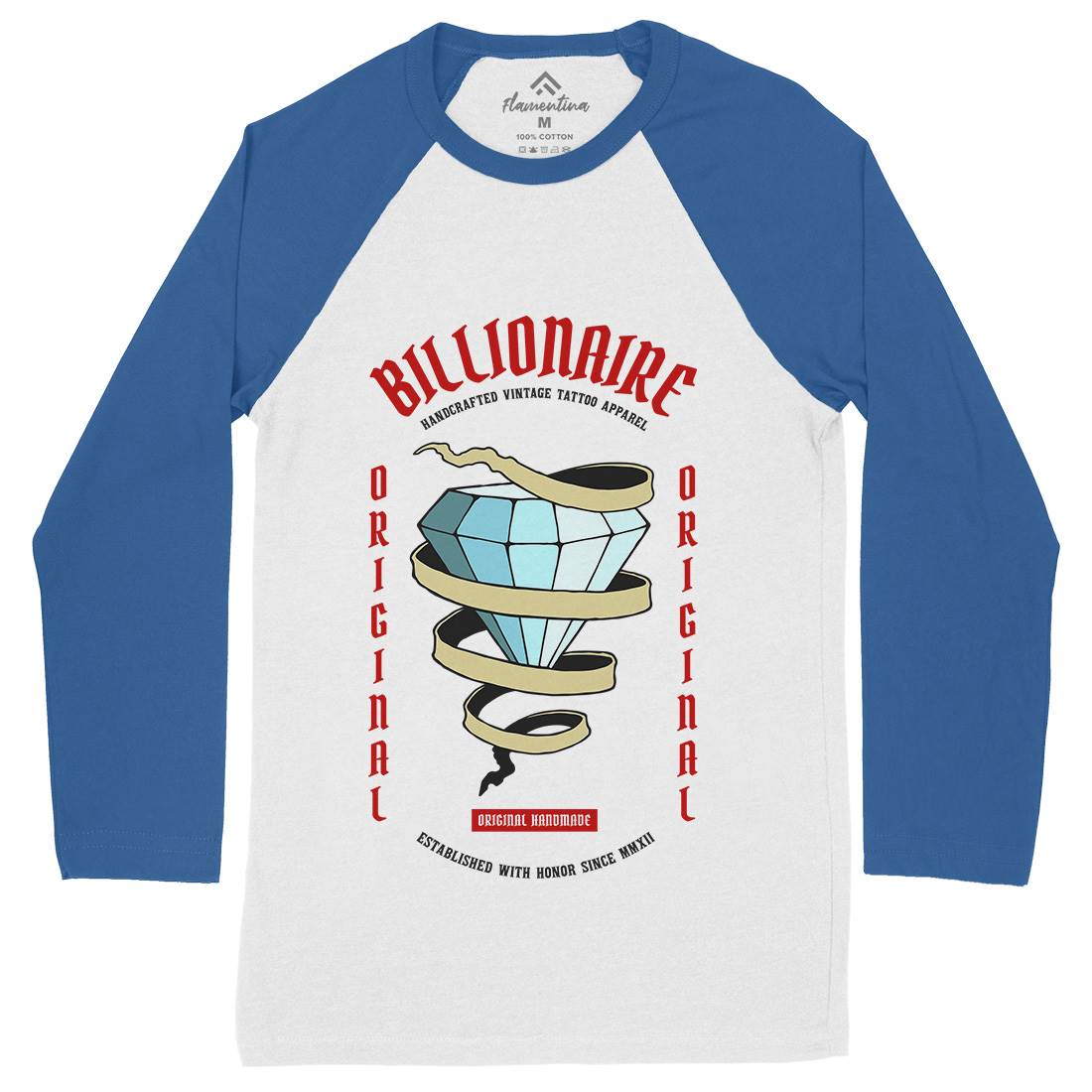 Diamond Mens Long Sleeve Baseball T-Shirt Retro C724