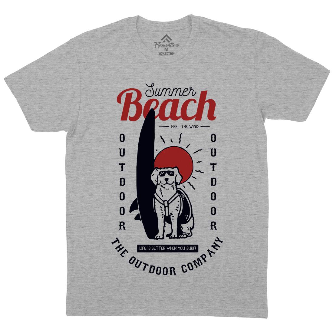 Dog Mens Crew Neck T-Shirt Surf C725