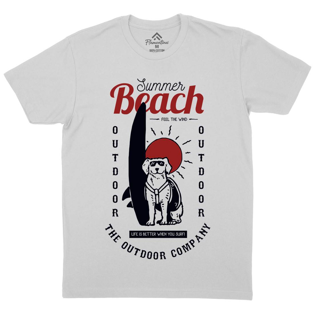 Dog Mens Crew Neck T-Shirt Surf C725