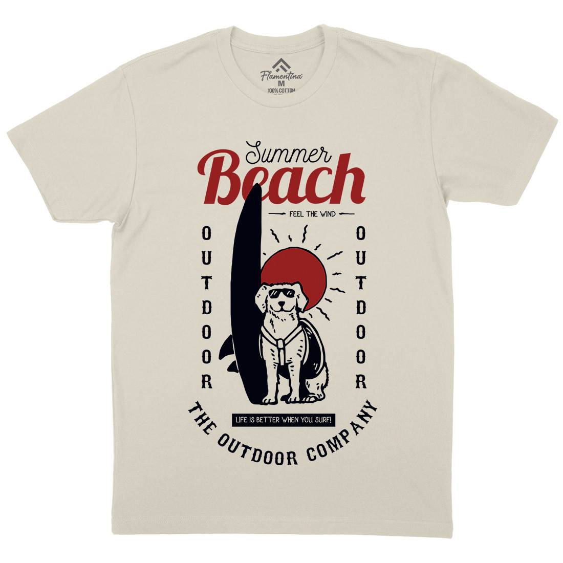 Dog Mens Organic Crew Neck T-Shirt Surf C725