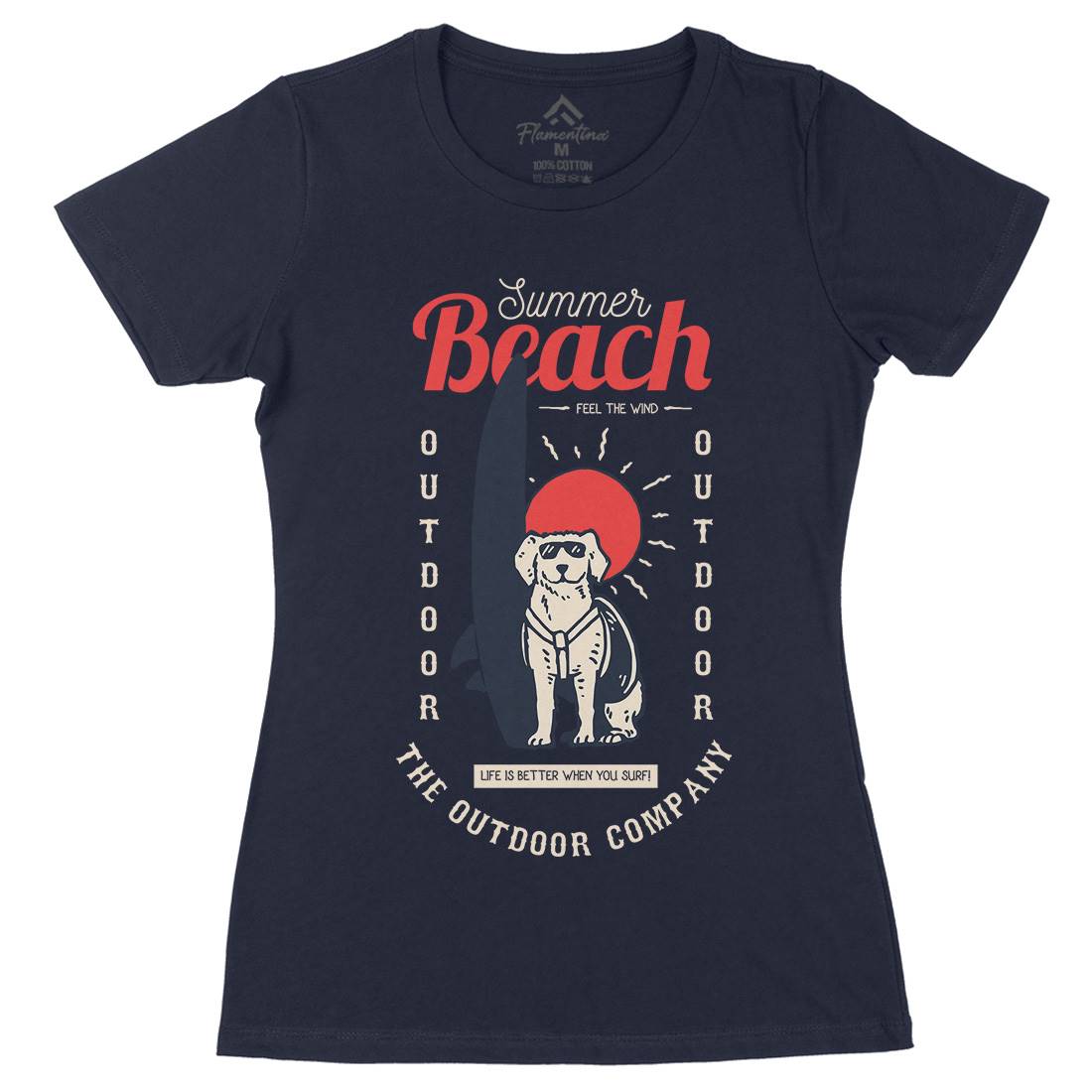 Dog Womens Organic Crew Neck T-Shirt Surf C725