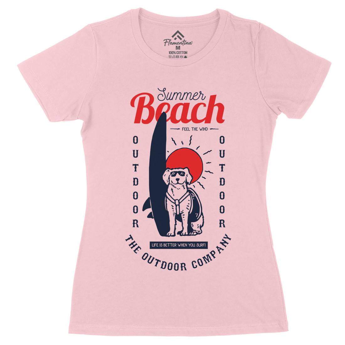 Dog Womens Organic Crew Neck T-Shirt Surf C725