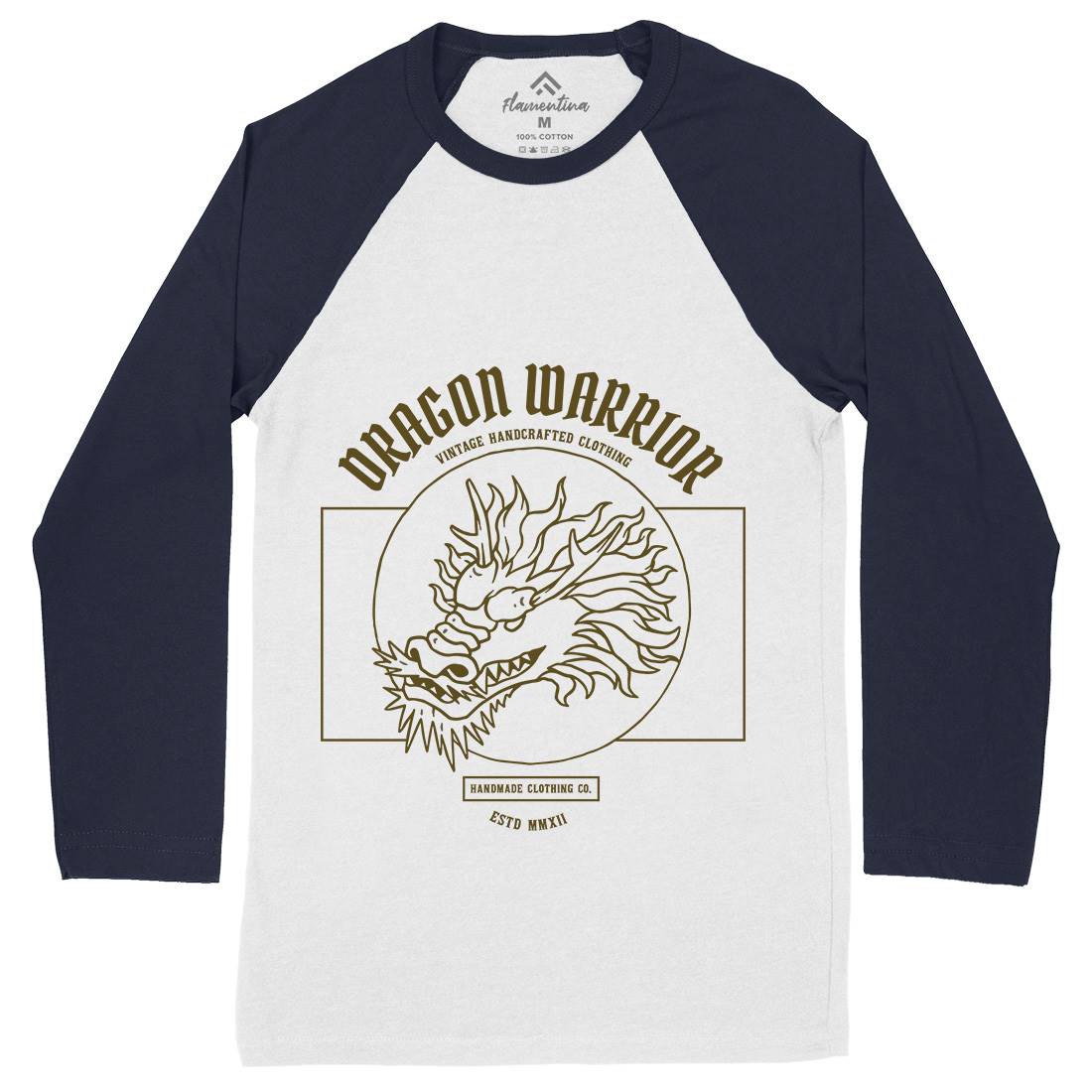 Dragon Mens Long Sleeve Baseball T-Shirt Asian C726
