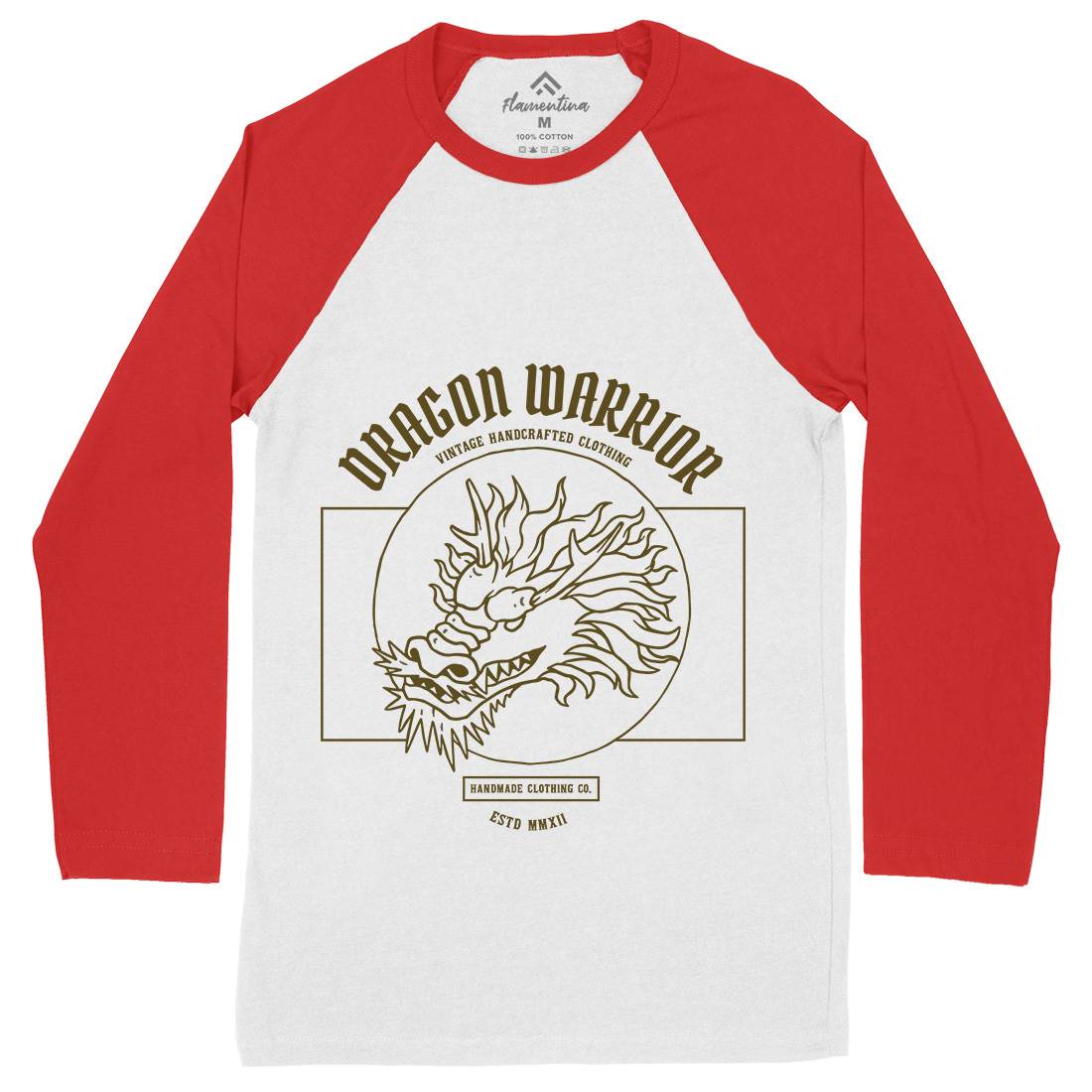 Dragon Mens Long Sleeve Baseball T-Shirt Asian C726