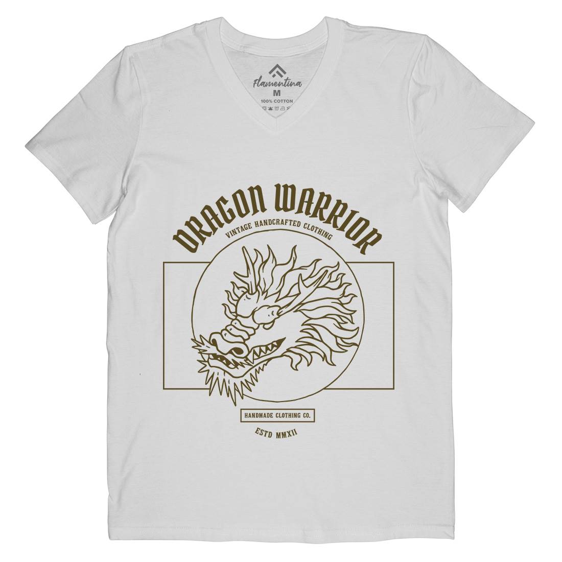 Dragon Mens V-Neck T-Shirt Asian C726