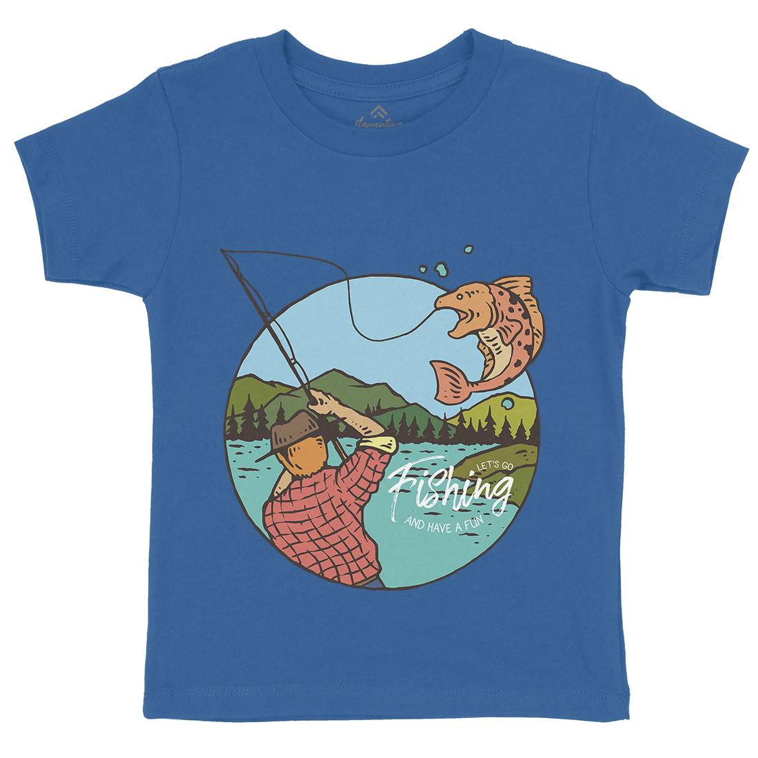 Lets Go Kids Organic Crew Neck T-Shirt Fishing C728