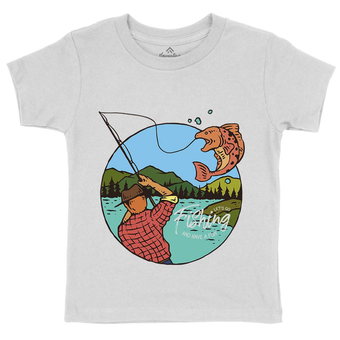Lets Go Kids Crew Neck T-Shirt Fishing C728