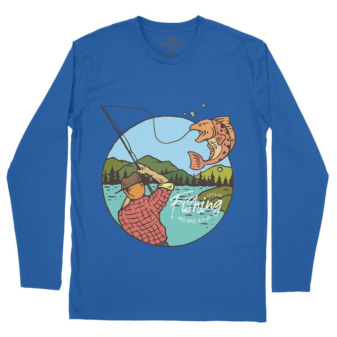 Lets Go Mens Long Sleeve T-Shirt Fishing C728