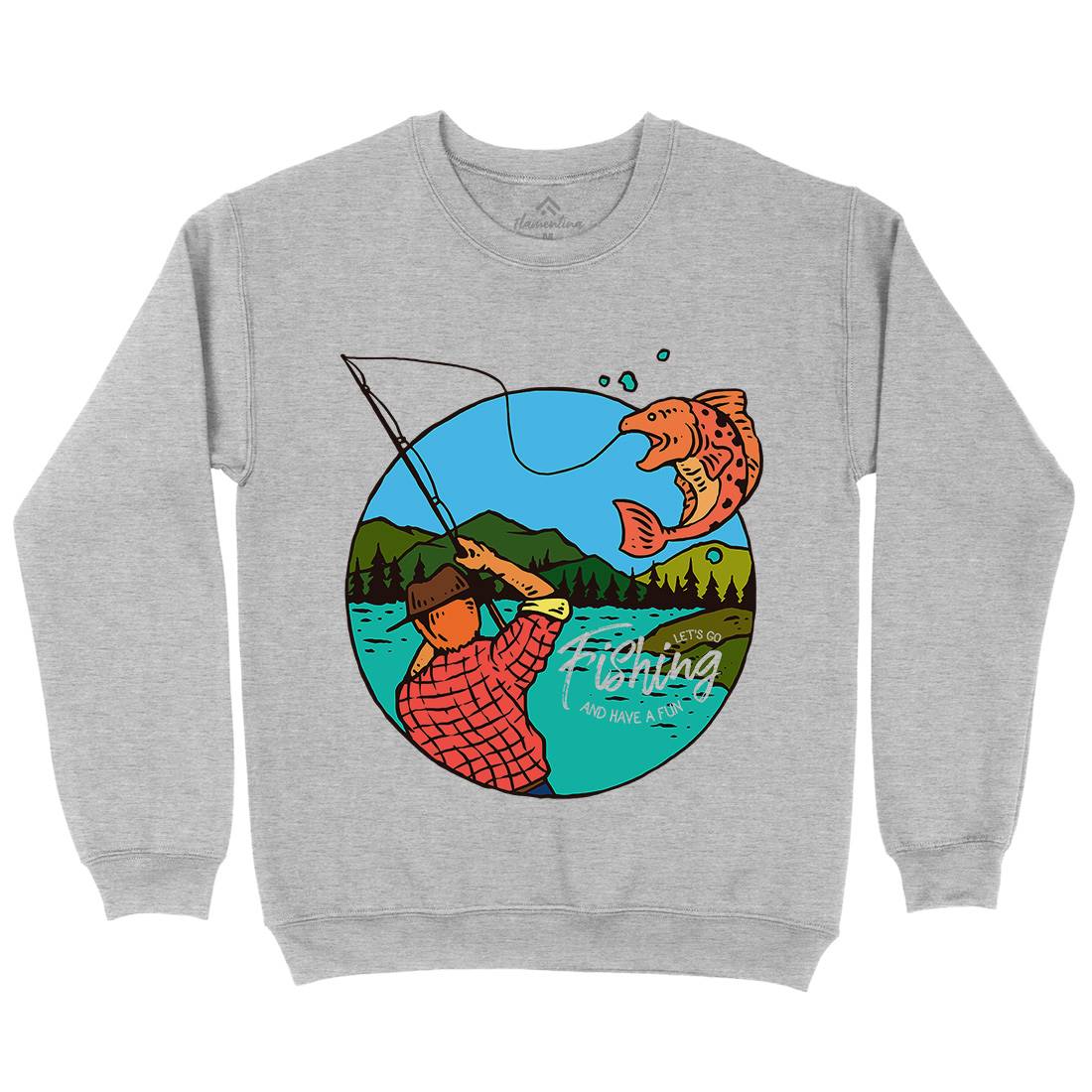 Lets Go Kids Crew Neck Sweatshirt Fishing C728
