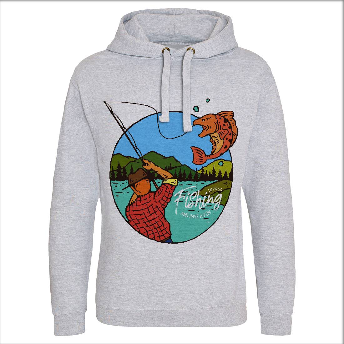 Lets Go Mens Hoodie Without Pocket Fishing C728