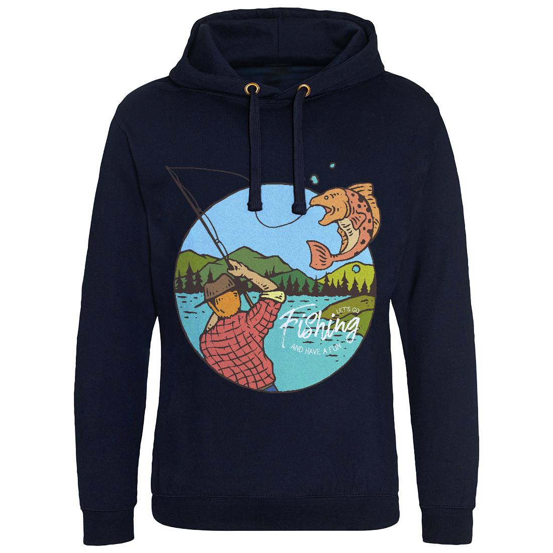 Lets Go Mens Hoodie Without Pocket Fishing C728