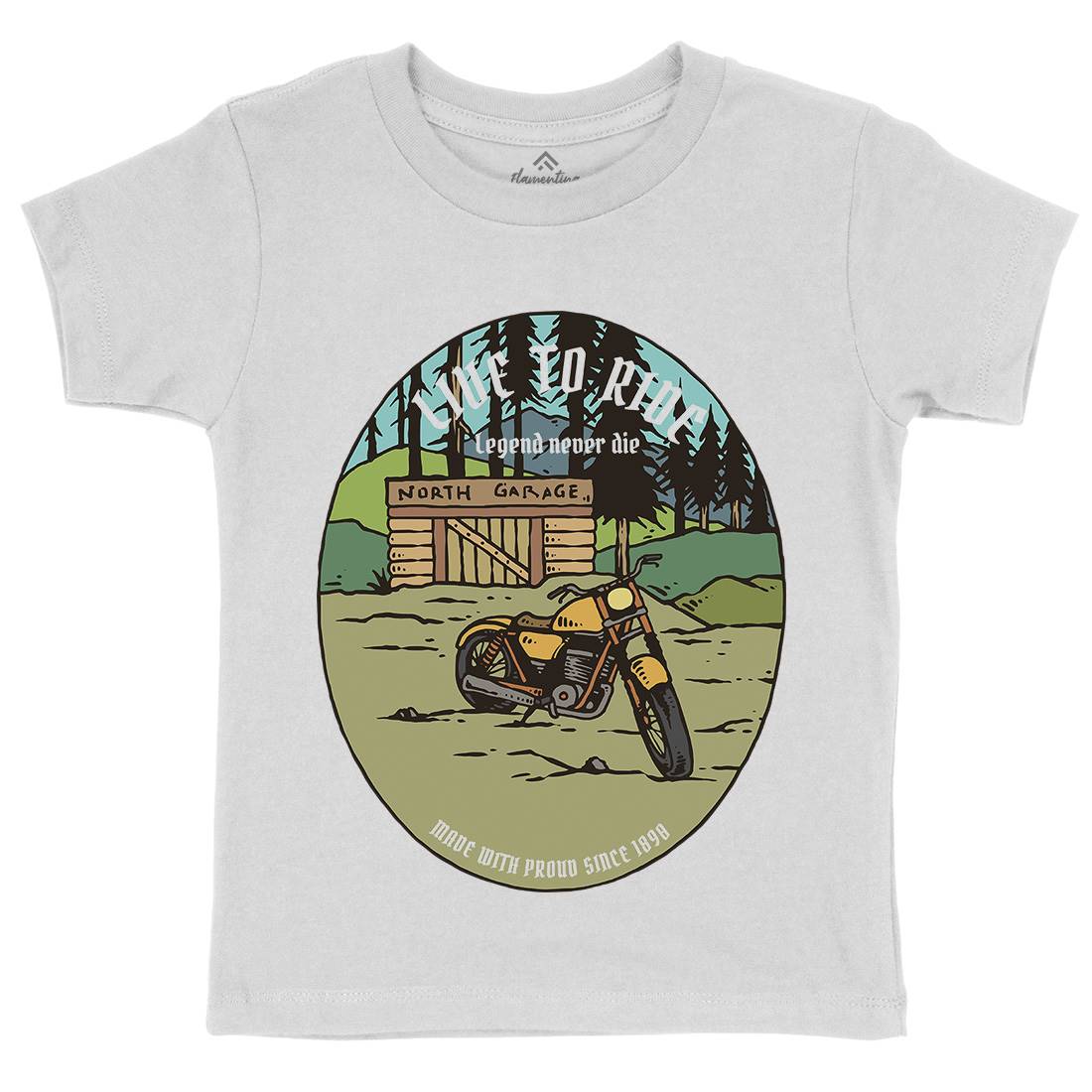 Garage Kids Organic Crew Neck T-Shirt Motorcycles C729