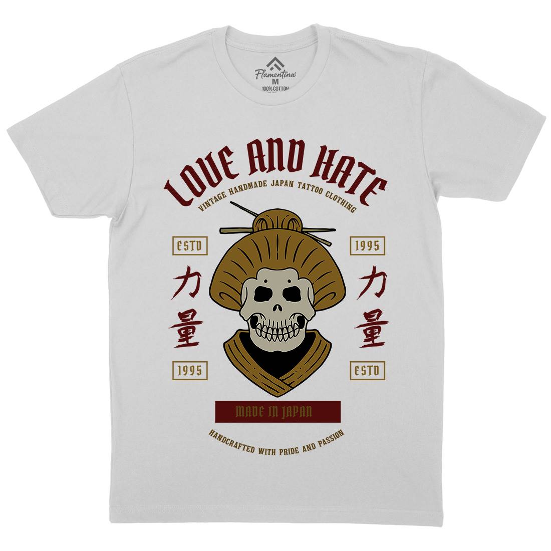 Geisha Skull Mens Crew Neck T-Shirt Asian C730