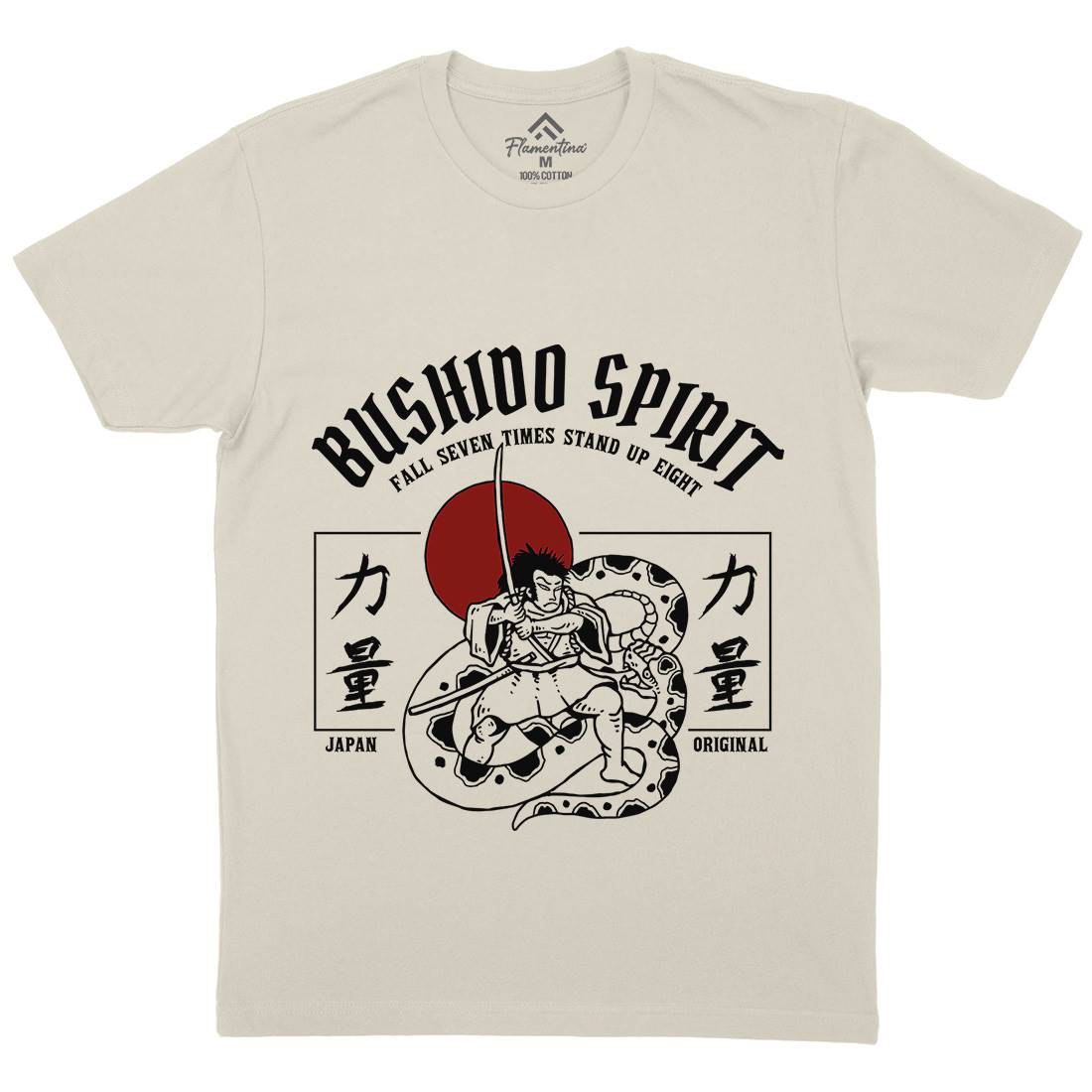 Bushido Spirit Mens Organic Crew Neck T-Shirt Warriors C731