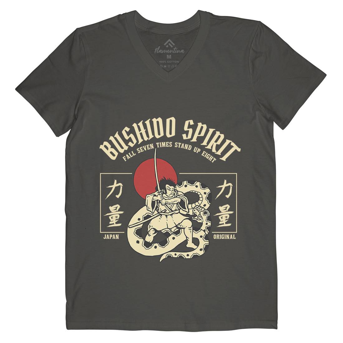 Bushido Spirit Mens V-Neck T-Shirt Warriors C731