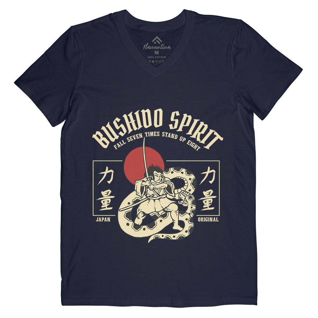 Bushido Spirit Mens V-Neck T-Shirt Warriors C731