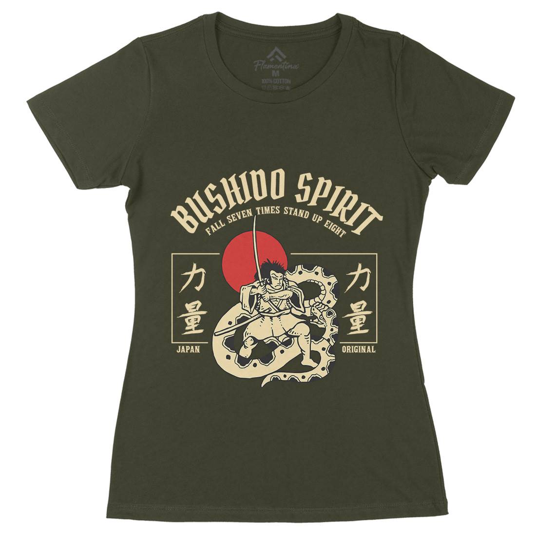 Bushido Spirit Womens Organic Crew Neck T-Shirt Warriors C731