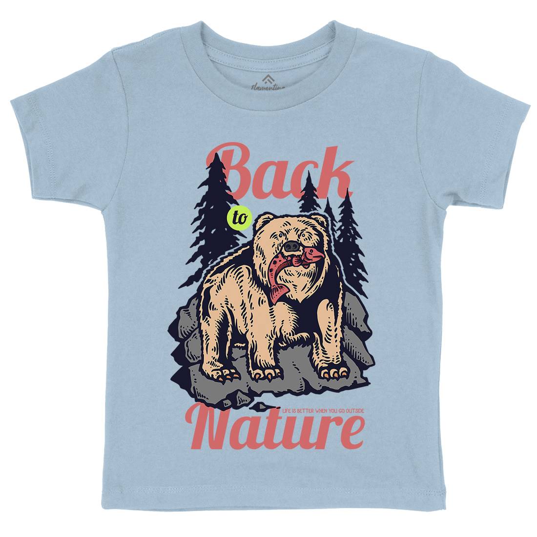 Hunting Bear Kids Organic Crew Neck T-Shirt Sport C733