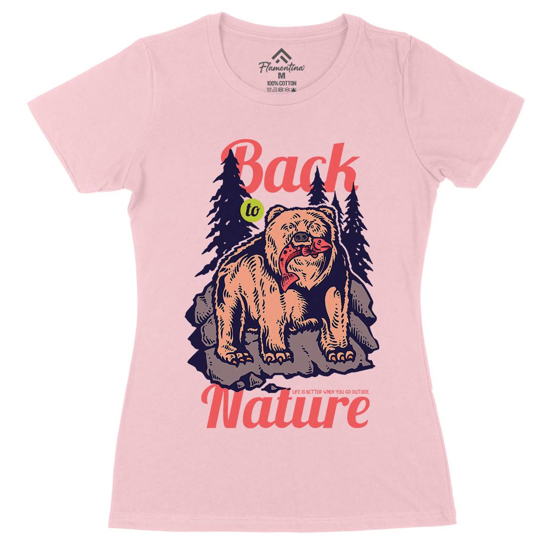 Hunting Bear Womens Organic Crew Neck T-Shirt Sport C733