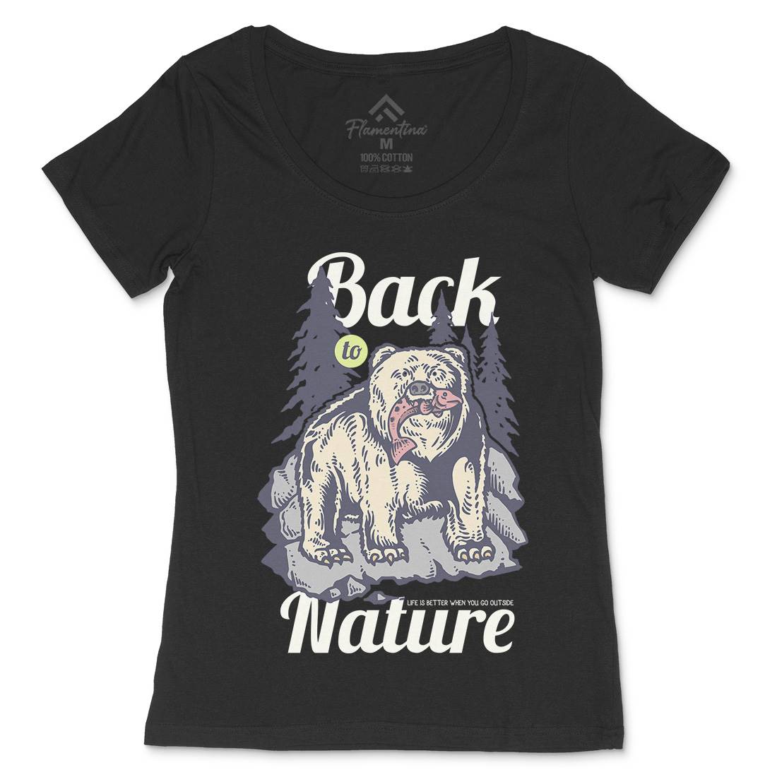 Hunting Bear Womens Scoop Neck T-Shirt Sport C733