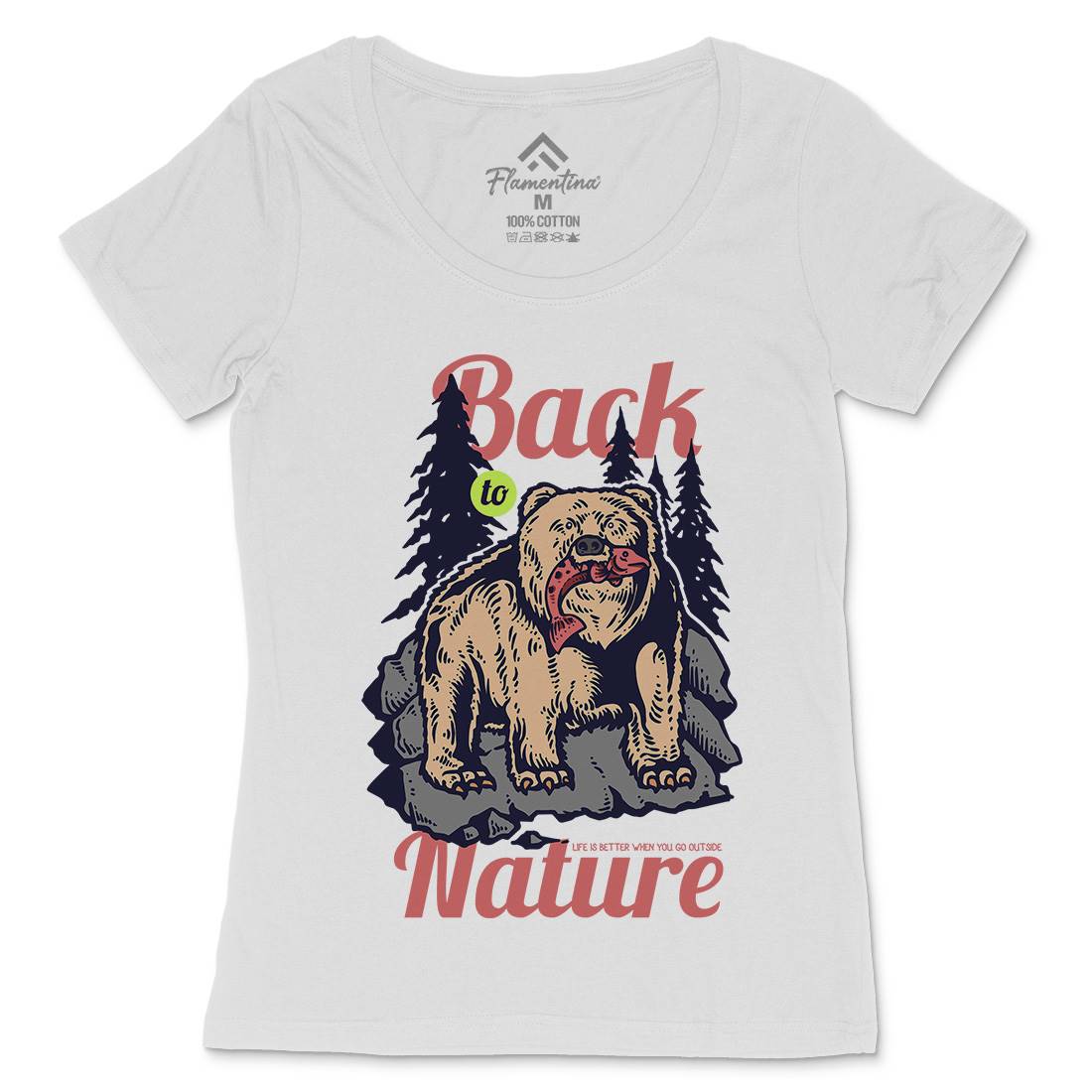 Hunting Bear Womens Scoop Neck T-Shirt Sport C733