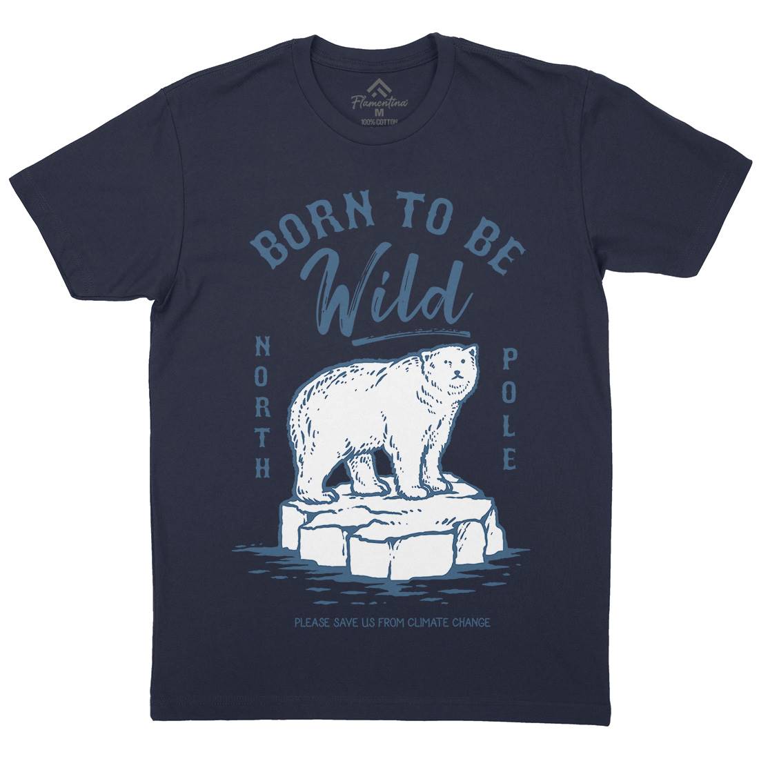 Ice Bear Mens Organic Crew Neck T-Shirt Animals C734