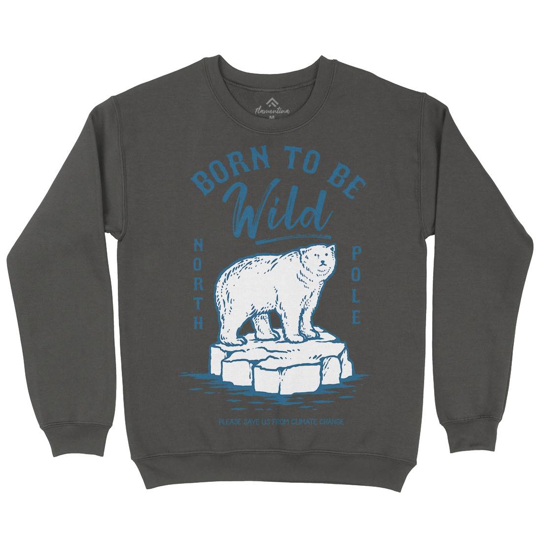 Ice Bear Mens Crew Neck Sweatshirt Animals C734