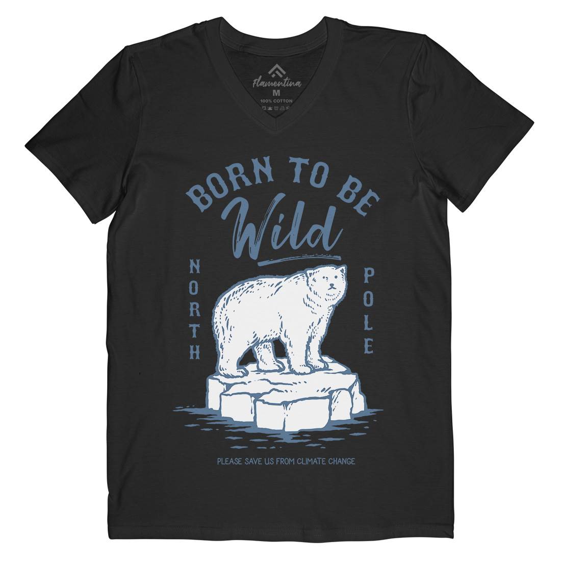 Ice Bear Mens Organic V-Neck T-Shirt Animals C734