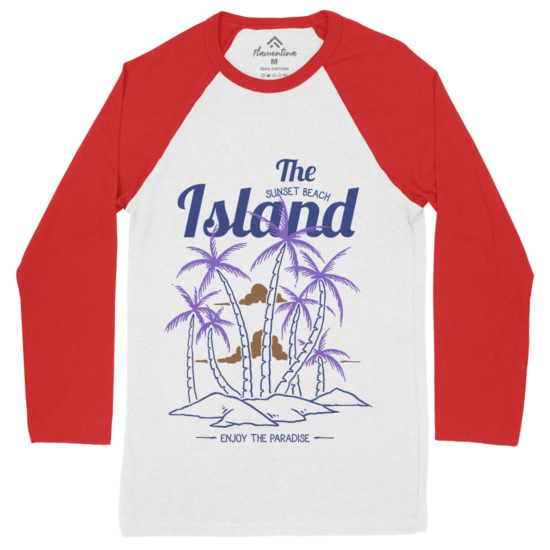 Island Mens Long Sleeve Baseball T-Shirt Nature C735