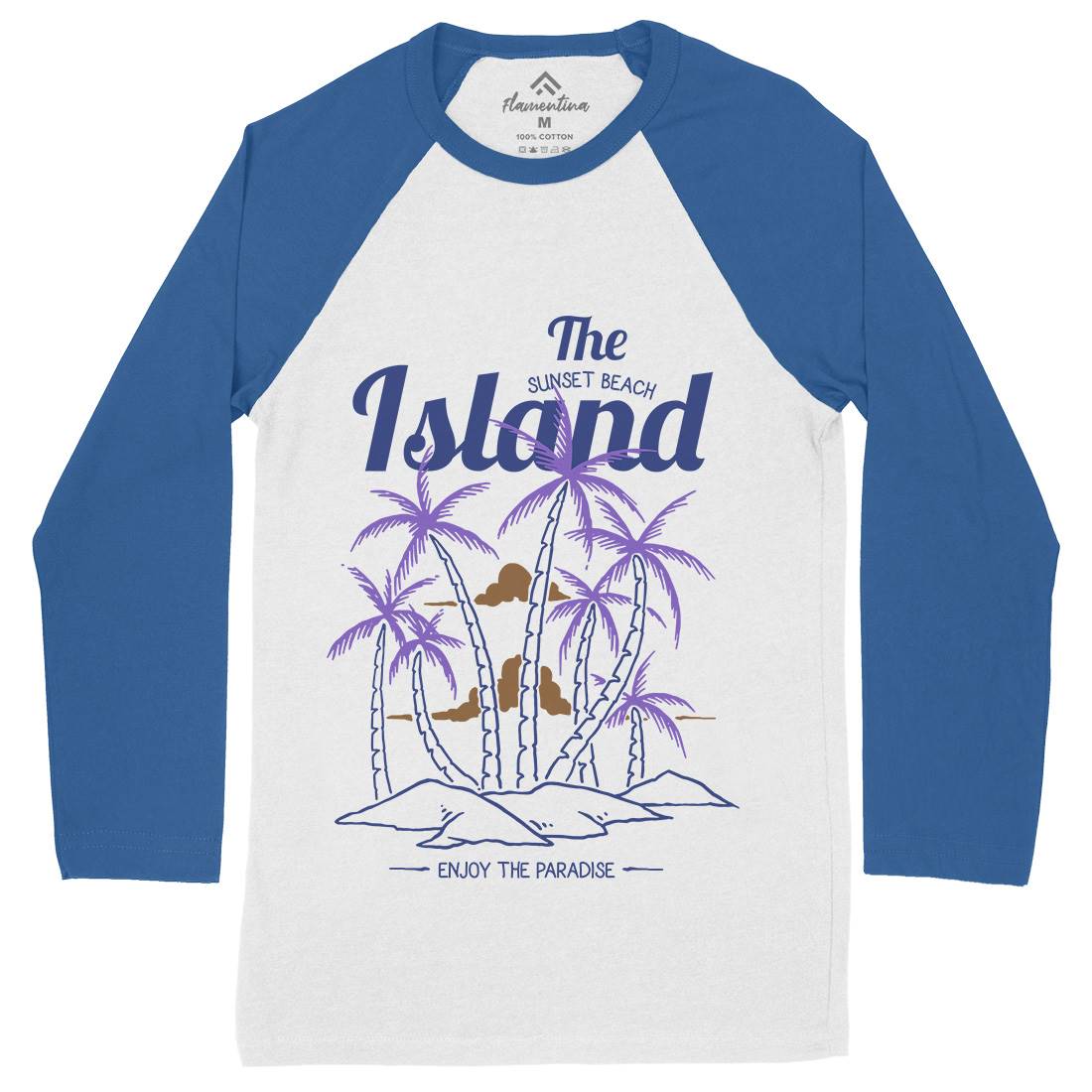 Island Mens Long Sleeve Baseball T-Shirt Nature C735