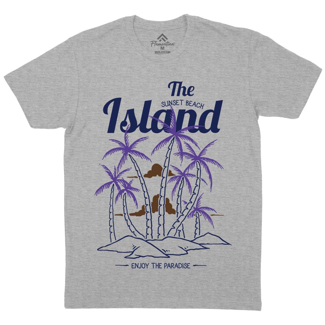 Island Mens Crew Neck T-Shirt Nature C735