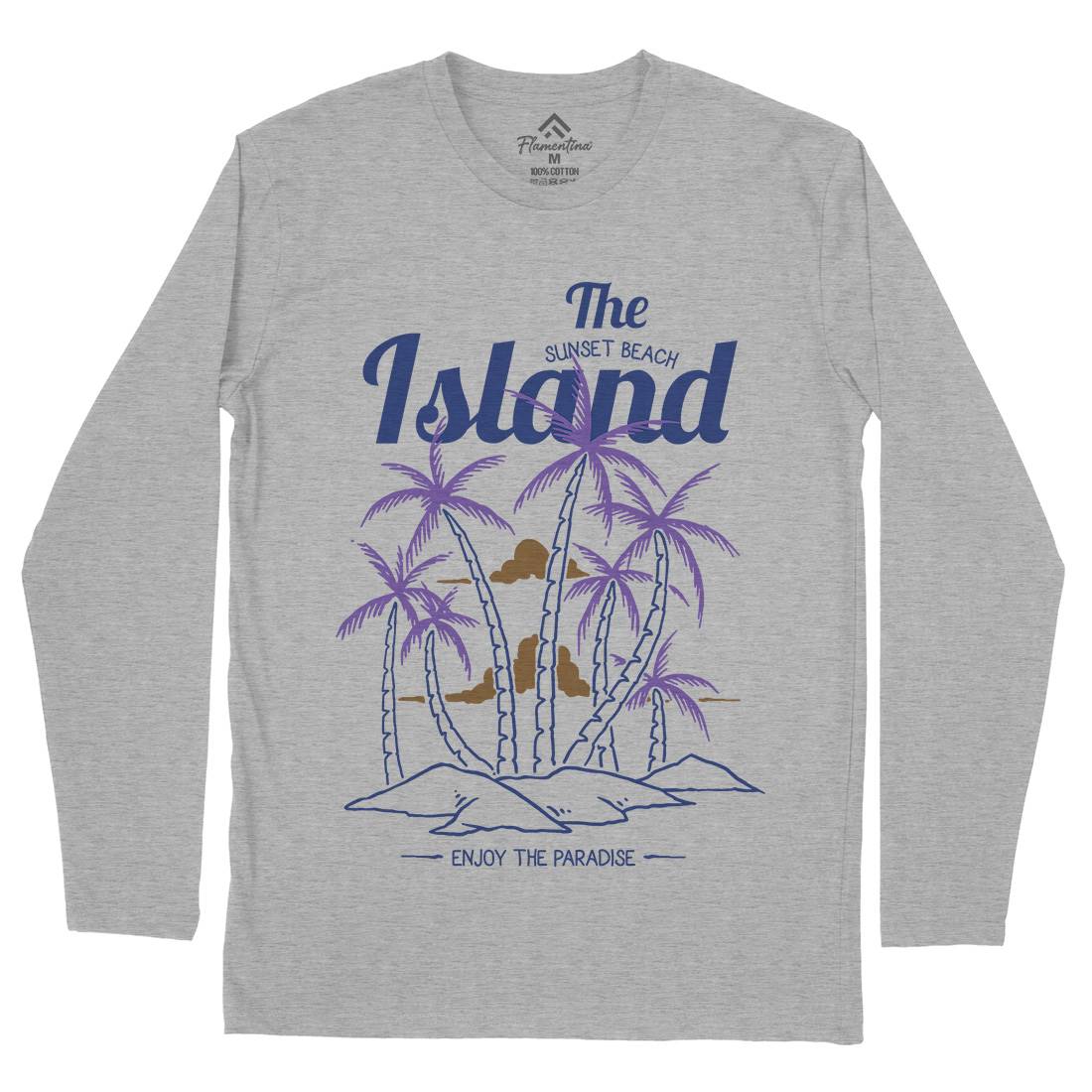 Island Mens Long Sleeve T-Shirt Nature C735