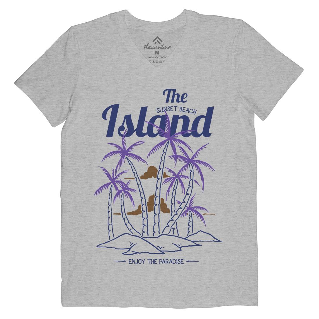 Island Mens Organic V-Neck T-Shirt Nature C735