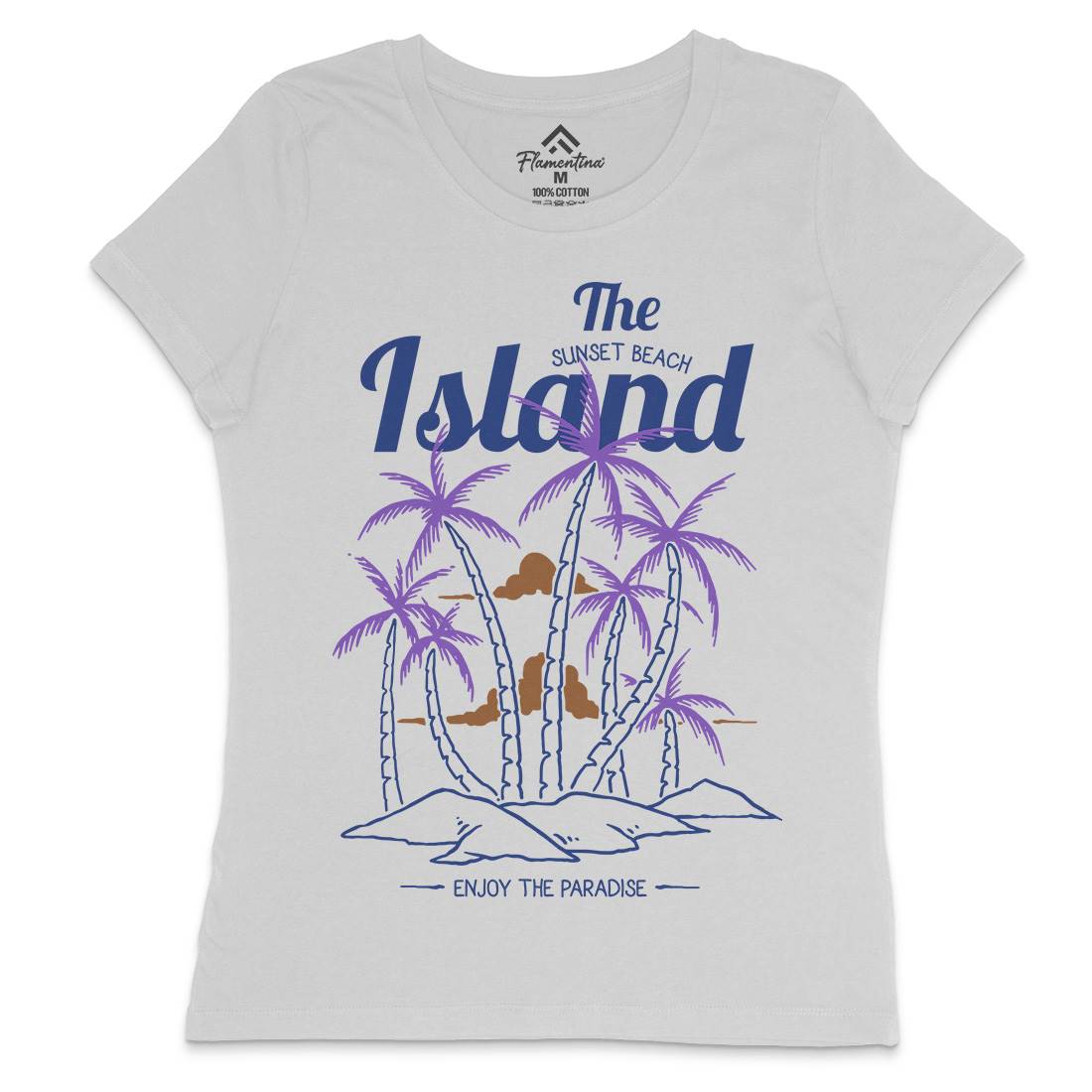 Island Womens Crew Neck T-Shirt Nature C735