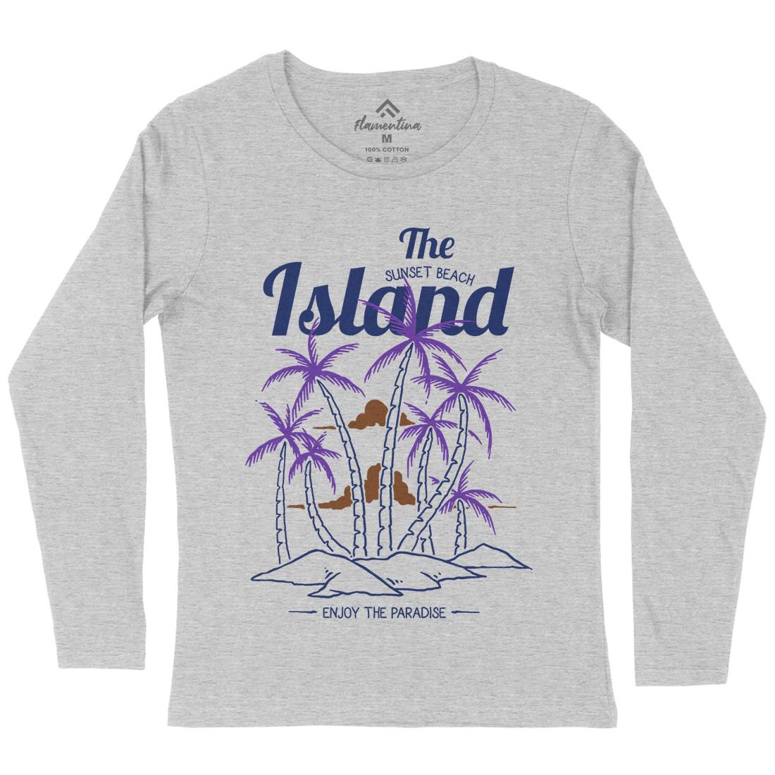 Island Womens Long Sleeve T-Shirt Nature C735