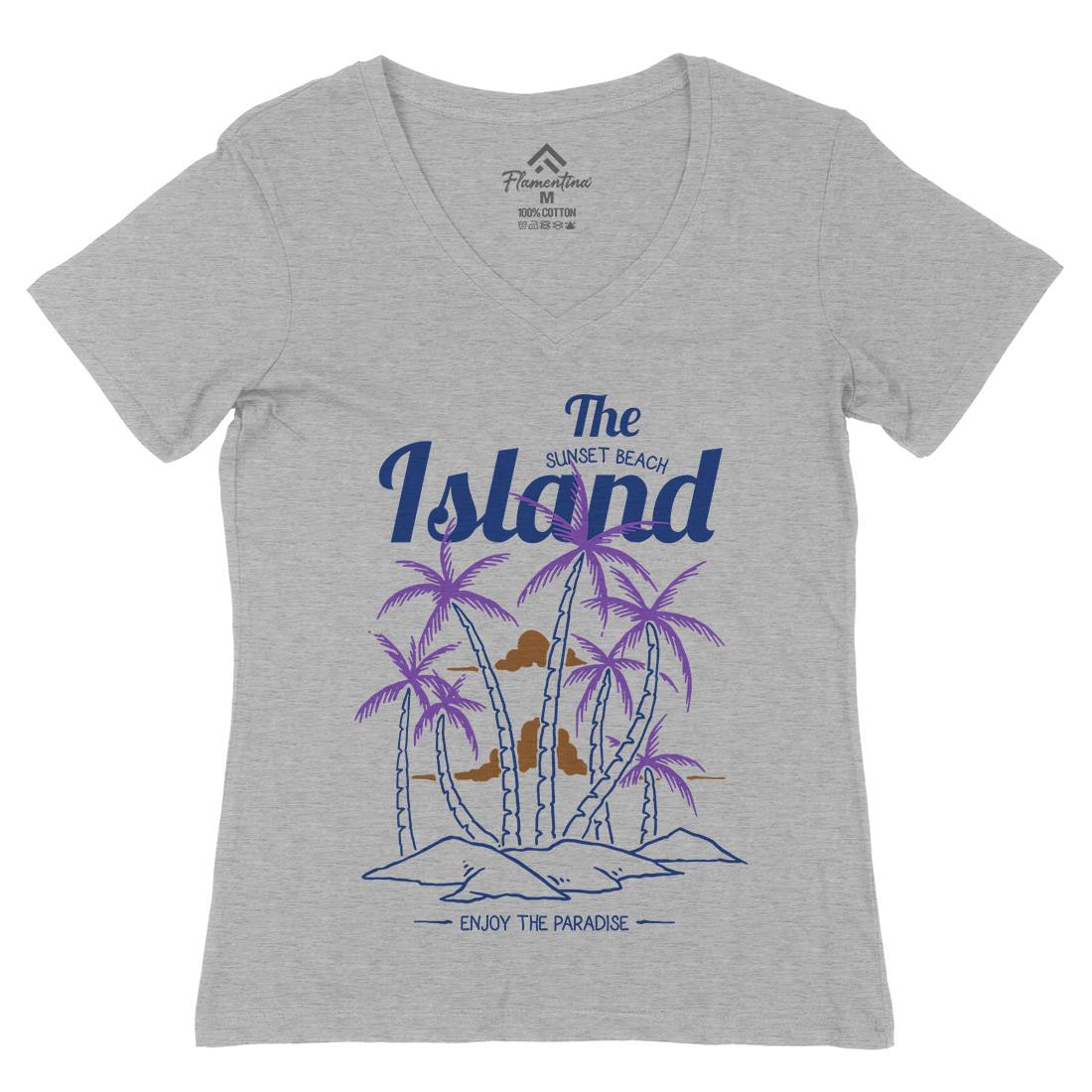 Island Womens Organic V-Neck T-Shirt Nature C735