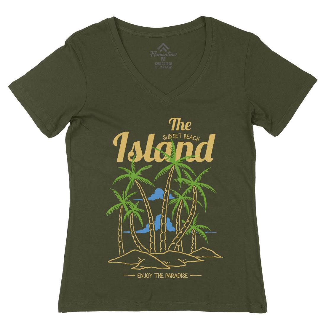 Island Womens Organic V-Neck T-Shirt Nature C735