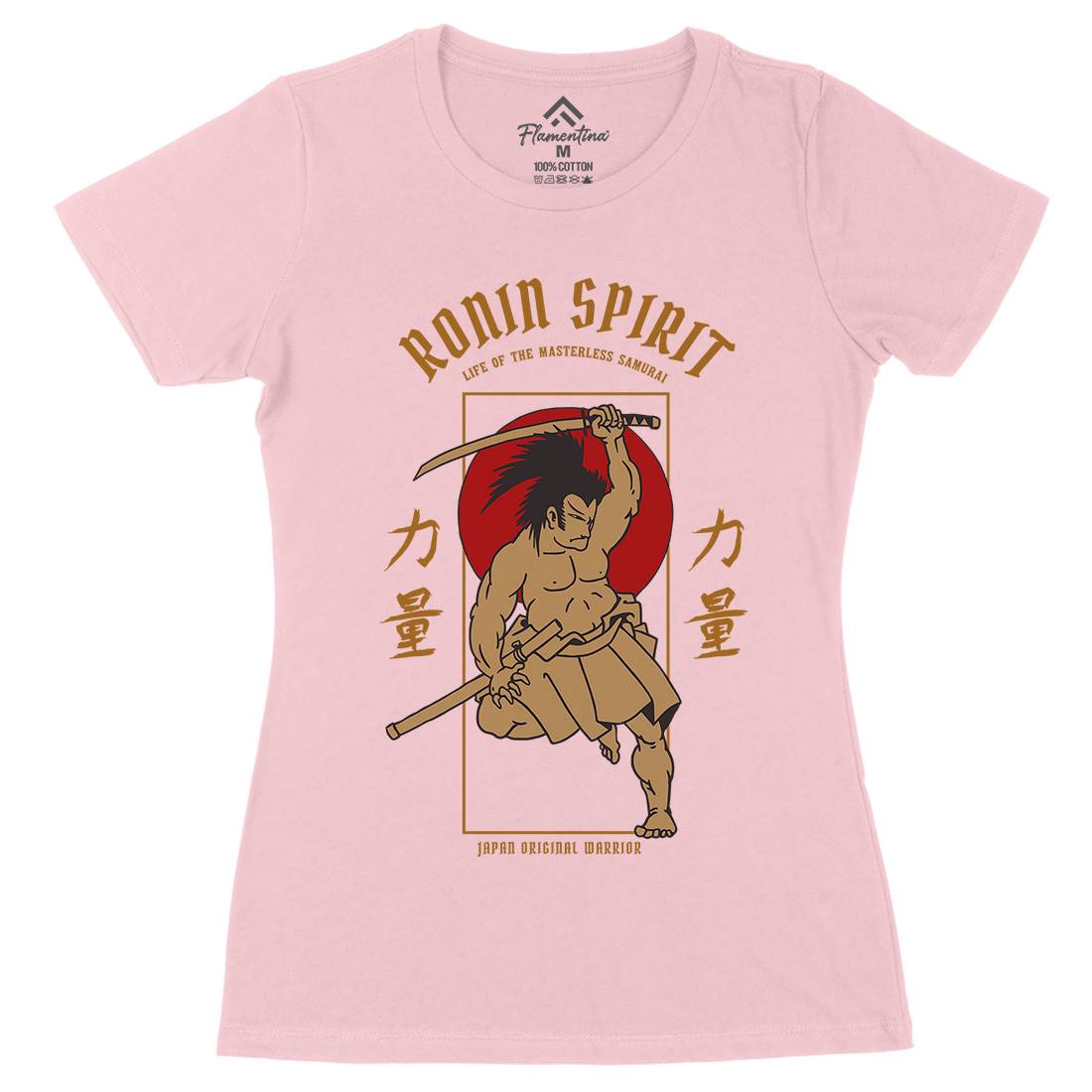 Japanese Hero Womens Organic Crew Neck T-Shirt Warriors C736