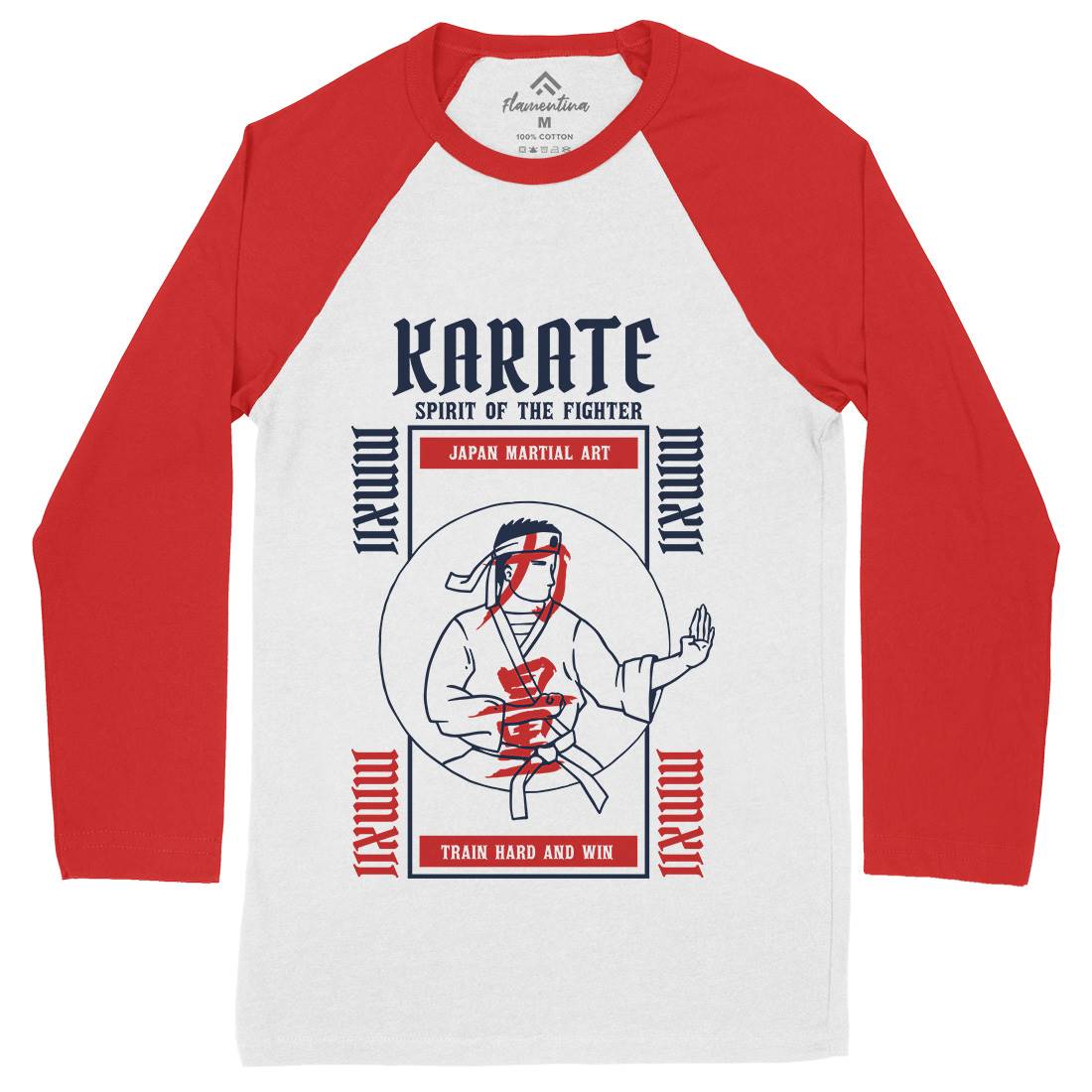 Karate Mens Long Sleeve Baseball T-Shirt Sport C738