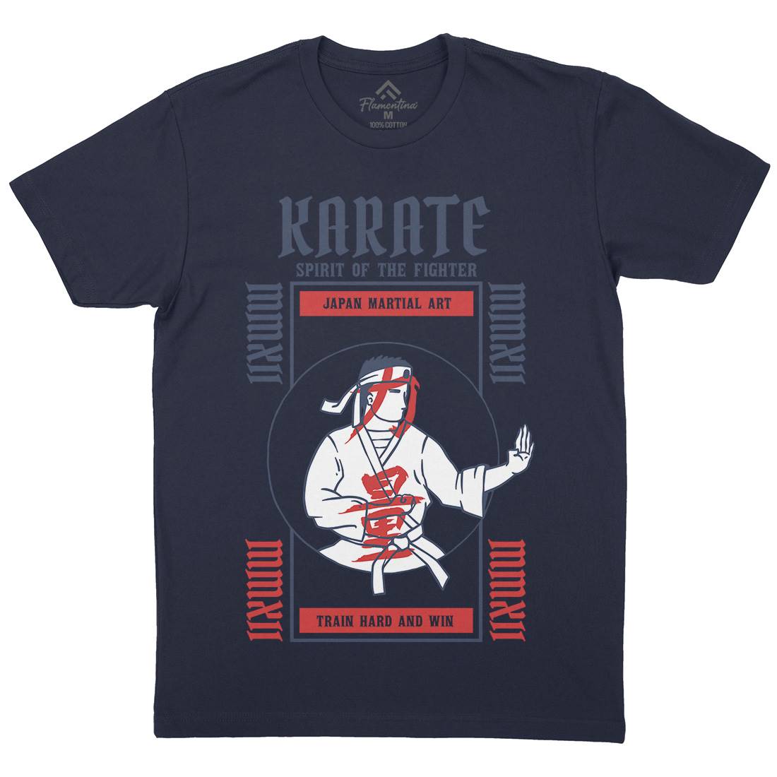 Karate Mens Organic Crew Neck T-Shirt Sport C738