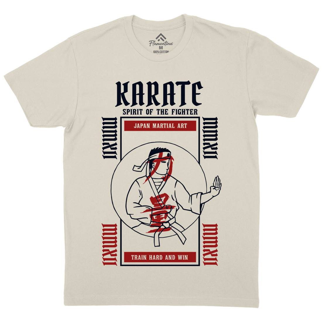 Karate Mens Organic Crew Neck T-Shirt Sport C738