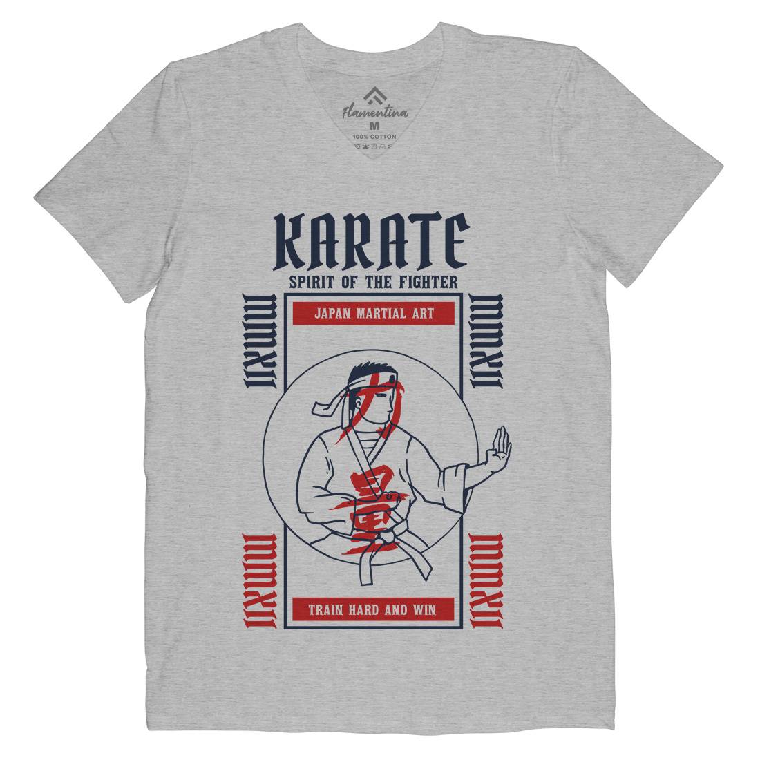 Karate Mens V-Neck T-Shirt Sport C738